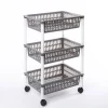 Carrinho de cozinha com 3 cestos cinza