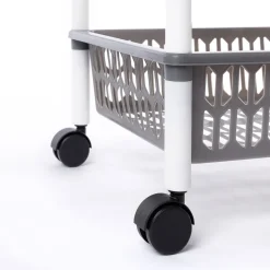 Carrinho de cozinha com 3 cestos cinza