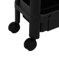 Carrinho de cozinha preto extensível com 4 cestos
