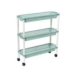 Carro de cozinha ALTHEA azul com 3 cestos