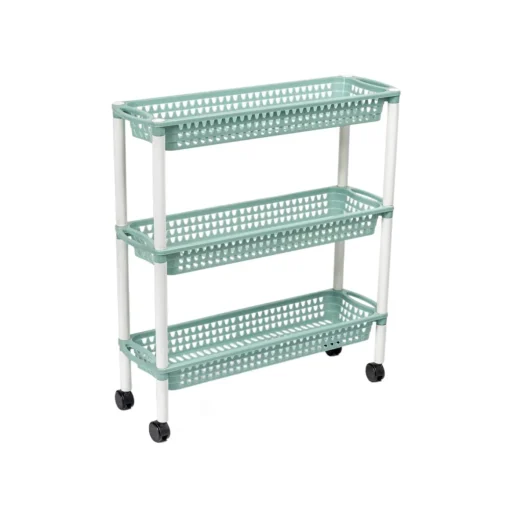 Carro de cozinha ALTHEA azul com 3 cestos
