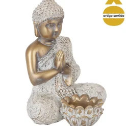 Castiçal buda dourado