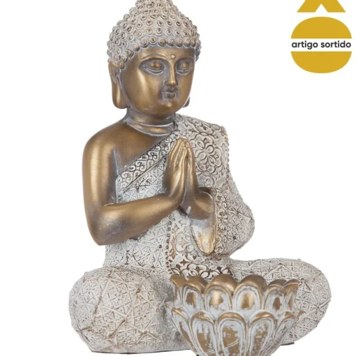 Castiçal buda dourado
