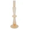 Castiçal BULLES amarelo em vidro 29,7cm