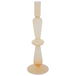 Castiçal BULLES amarelo em vidro 29,7cm