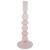 Castiçal BULLES rosa em vidro 25,7cm