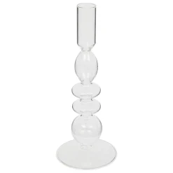 Castiçal BULLES transparente em vidro 22cm
