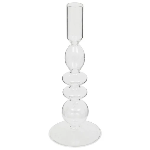 Castiçal BULLES transparente em vidro 22cm