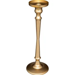 Castiçal dourado verso em metal