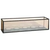 Castiçal em vidro e metal preto com 5 velas tealight