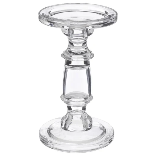 Castiçal em vidro transparente 19cm