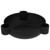 Castiçal JIL preto em metal para 3 velas