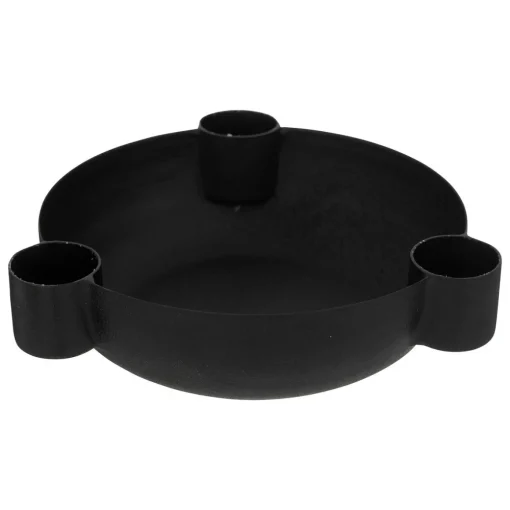Castiçal JIL preto em metal para 3 velas