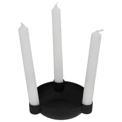Castiçal JIL preto em metal para 3 velas