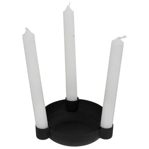 Castiçal JIL preto em metal para 3 velas