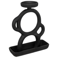 Castiçal OLME preto em cerâmica 25cm