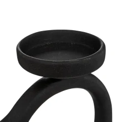 Castiçal OLME preto em cerâmica 25cm