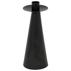 Castiçal preto em metal 20cm