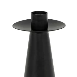 Castiçal preto em metal 20cm