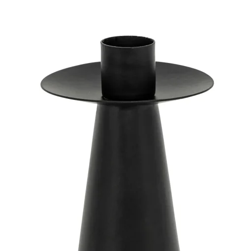 Castiçal preto em metal 20cm
