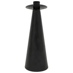 Castiçal preto em metal 24,5cm