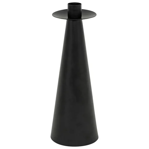 Castiçal preto em metal 24,5cm