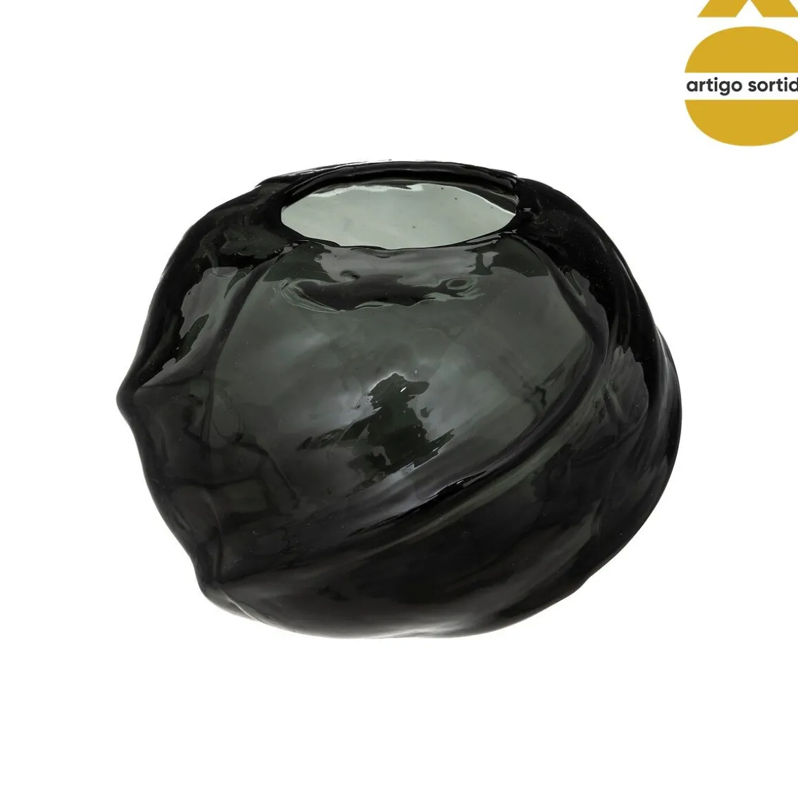 Castiçal redondo em vidro CURL