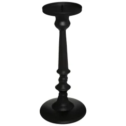 Castiçal ROMANCE preto em metal 31cm