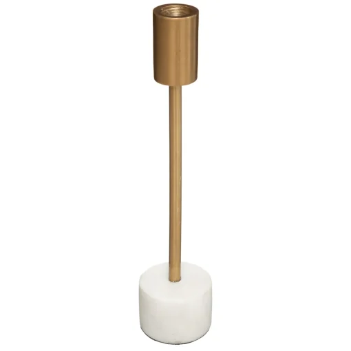 Castiçal SUITE dourado com base em mármore branco