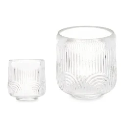 Castiçal transparente em vidro 9,5cm