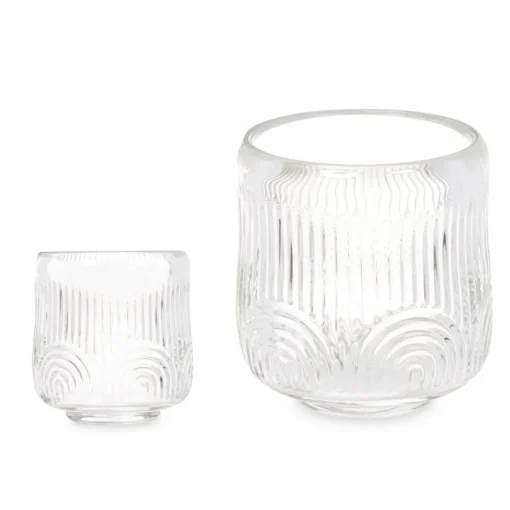 Castiçal transparente em vidro 9,5cm