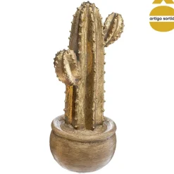 Cato decorativo dourado em poliresina