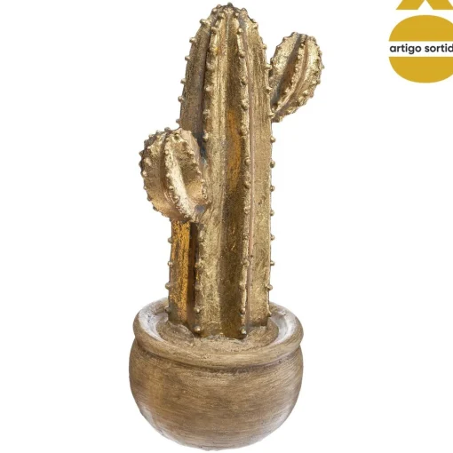 Cato decorativo dourado em poliresina