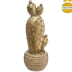Cato decorativo dourado em poliresina