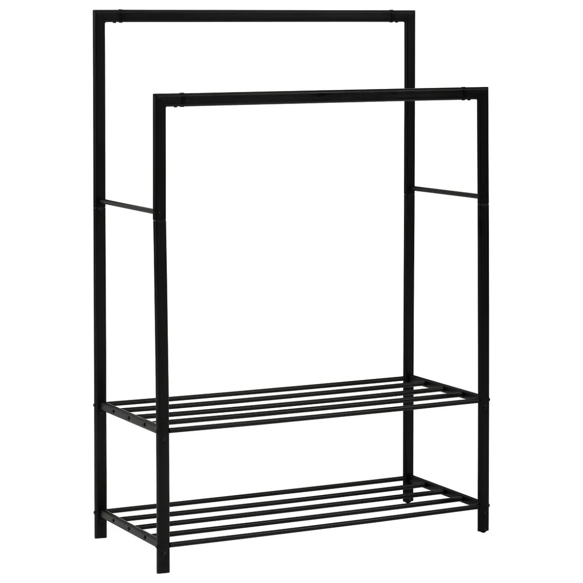 Cavalete duplo ATHENA preto com 2 prateleiras