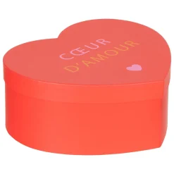 Caxa de arrumação forma de coração vermelho 9,7cm