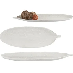 Centro de mesa em forma de folha branco