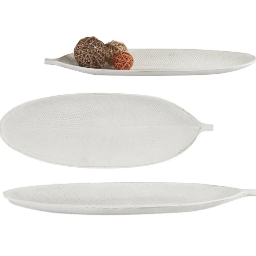 Centro de mesa em forma de folha branco