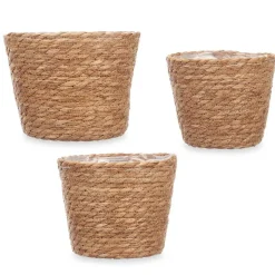 Cesto bege em ráfia 23cm