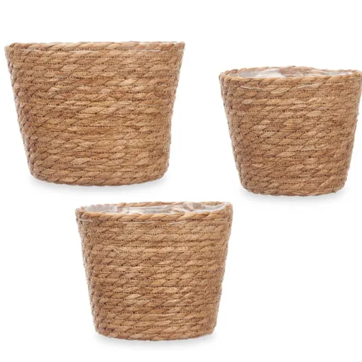 Cesto bege em ráfia 18cm