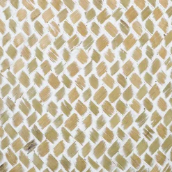 Cesto com franjas branco e bege 23x26cm