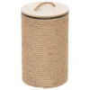 Cesto com tampa bege 48x36cm