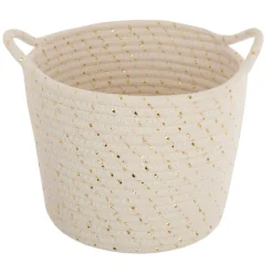 Cesto de algodão com lurex 21x24cm