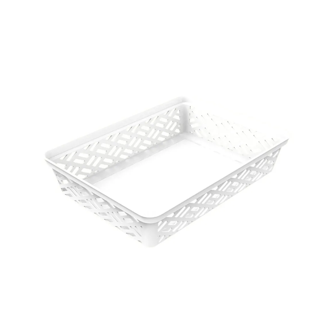 Cesto de arrumação branco baixo médio