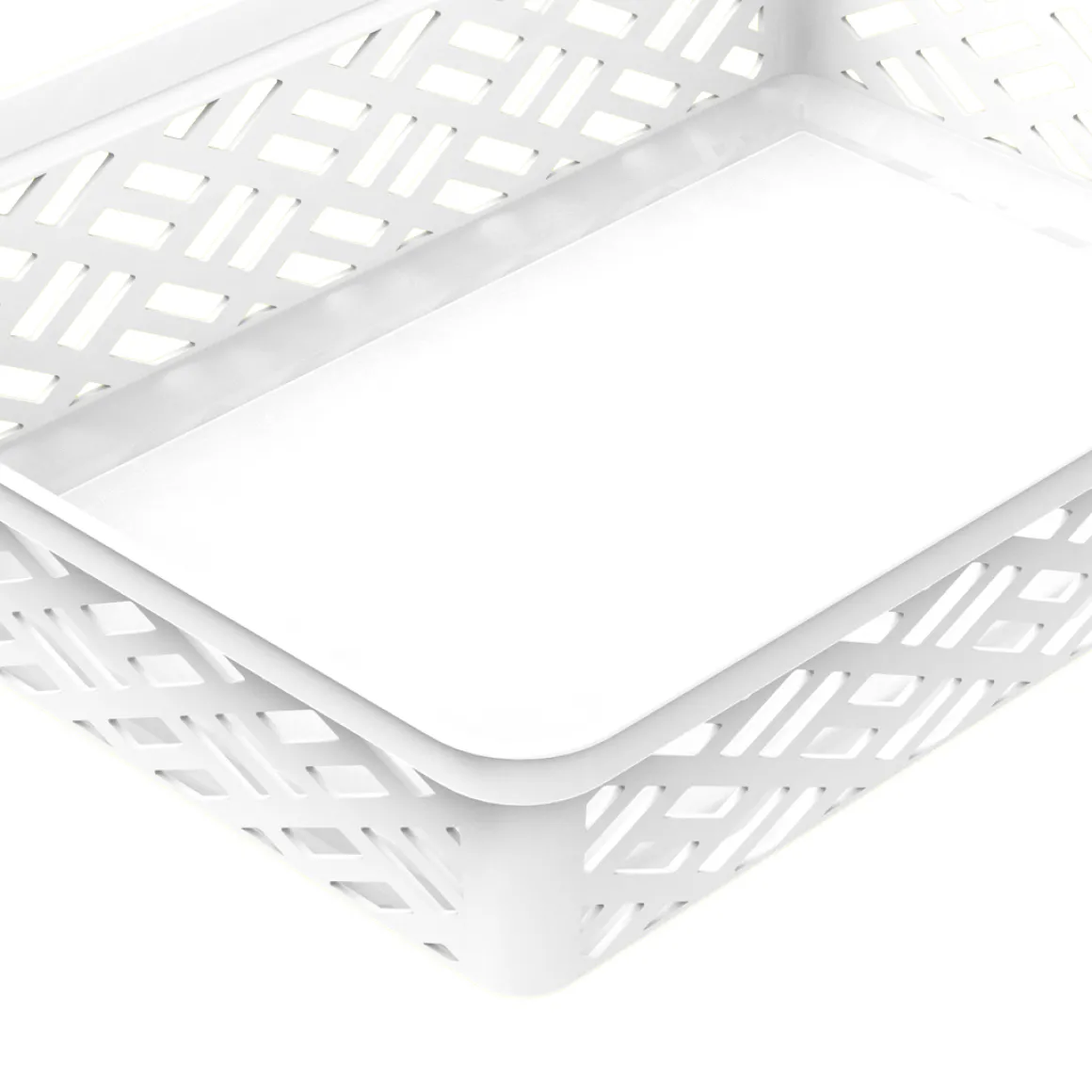 Cesto de arrumação branco baixo médio