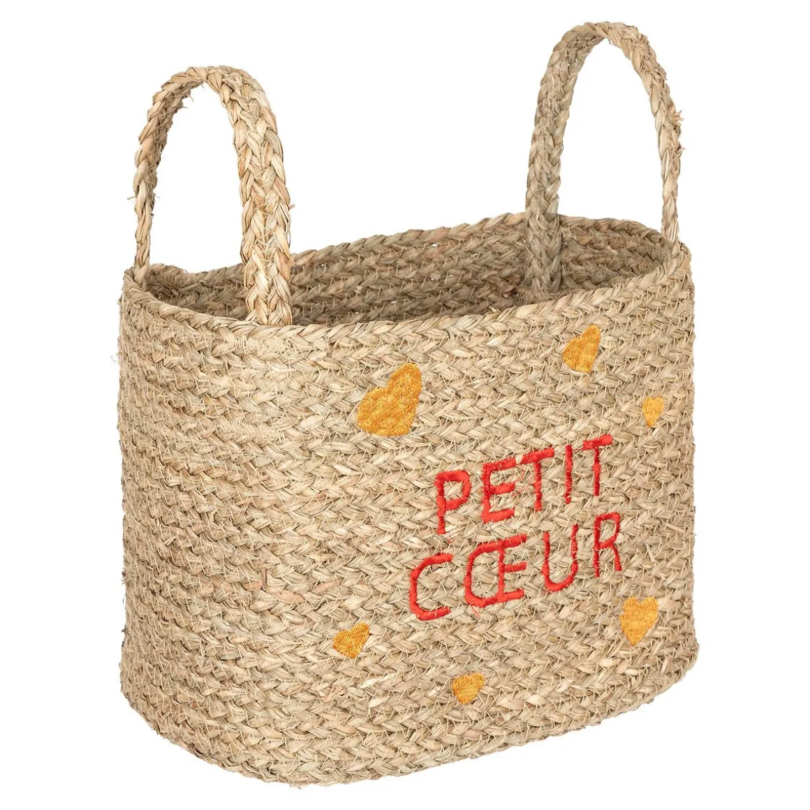 Cesto de arrumação com corações 22x28cm