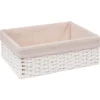 Cesto de arrumação COSTA branco com tecido 23x32cm