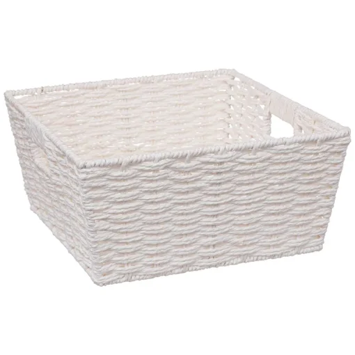 Cesto de arrumação costa branco 31x31cm