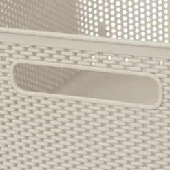 Cesto de arrumação crochet bege 11l