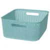 Cesto de arrumação crochet azul 11l